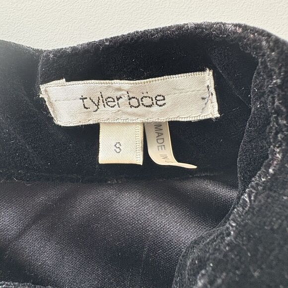 Tyler Boe Velvet Cold Shoulder Mock Neck Dress S  Black Elegant Party Cocktail S - Picture 3 of 10